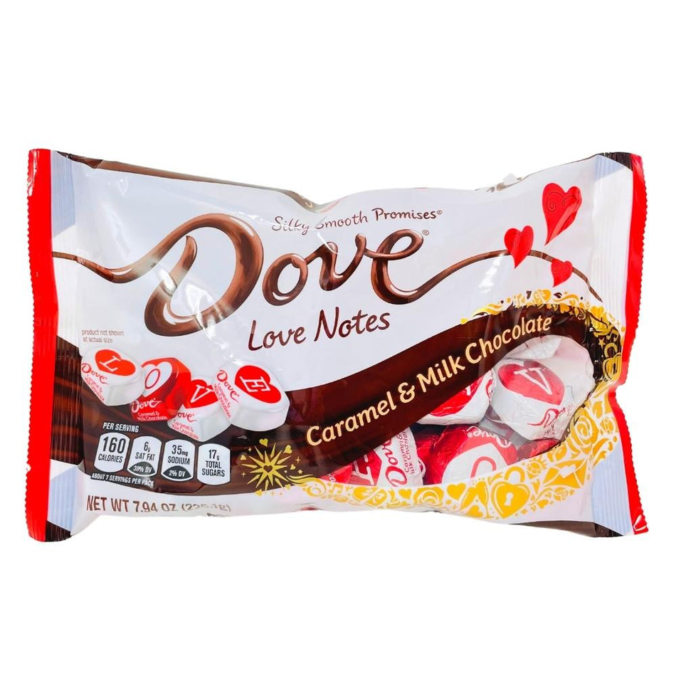 Valentines Dove Caramel & Milk Chocolate Love Notes - 7.94oz
