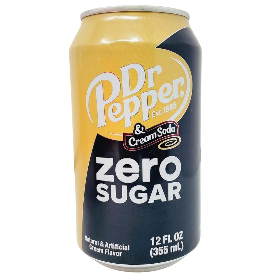 Dr Pepper & Cream Soda Zero Sugar - 355mL - Dr Pepper - Sugar Free Soda - Cream Soda - Dr Pepper Cream Soda