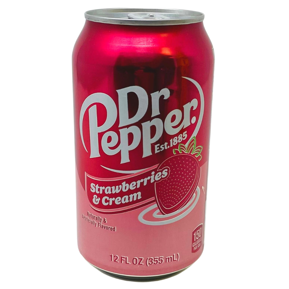Dr Pepper Strawberries & Cream - 355mL - Dr Pepper - Soda - Strawberries & Cream Soda - Cream Soda - Strawberry Soda
