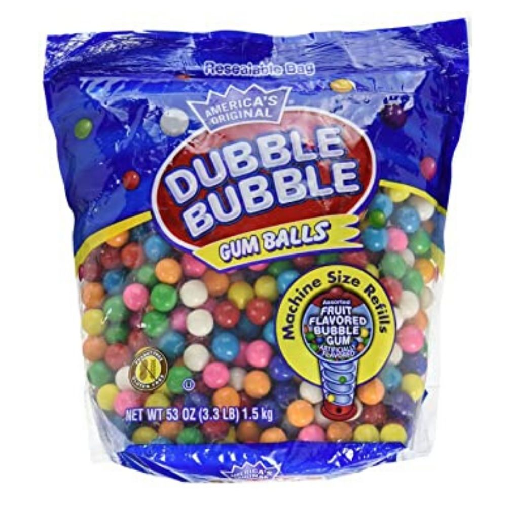  Dubble Bubble Gum Balls-1.5 kg Assorted Fruit Flavoured Bubble Gum Machine Size Refills