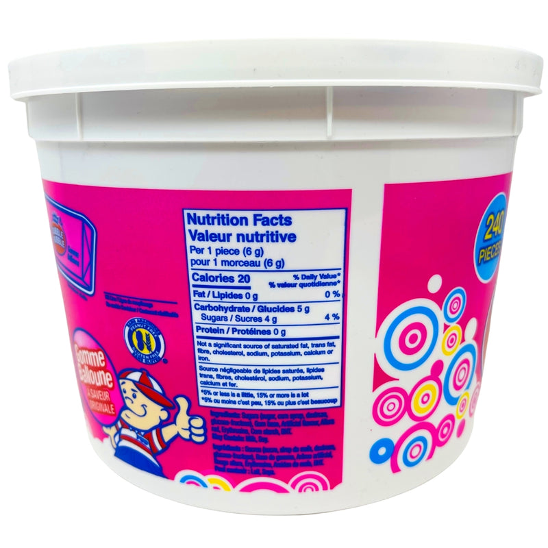 Dubble Bubble with Comics Tub - 240 Pieces - Nutrition Facts 