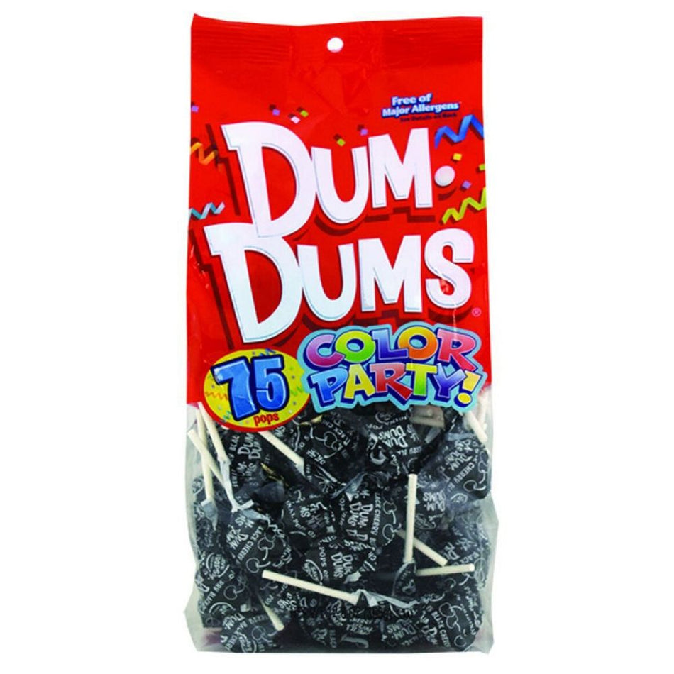 Dums Color Party Black Black Cherry Lollipops 75 CT