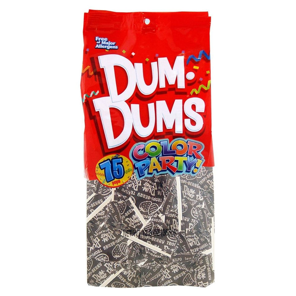 Dum Dums Color Party Silver Tropi-Berry Lollipops-75 CT