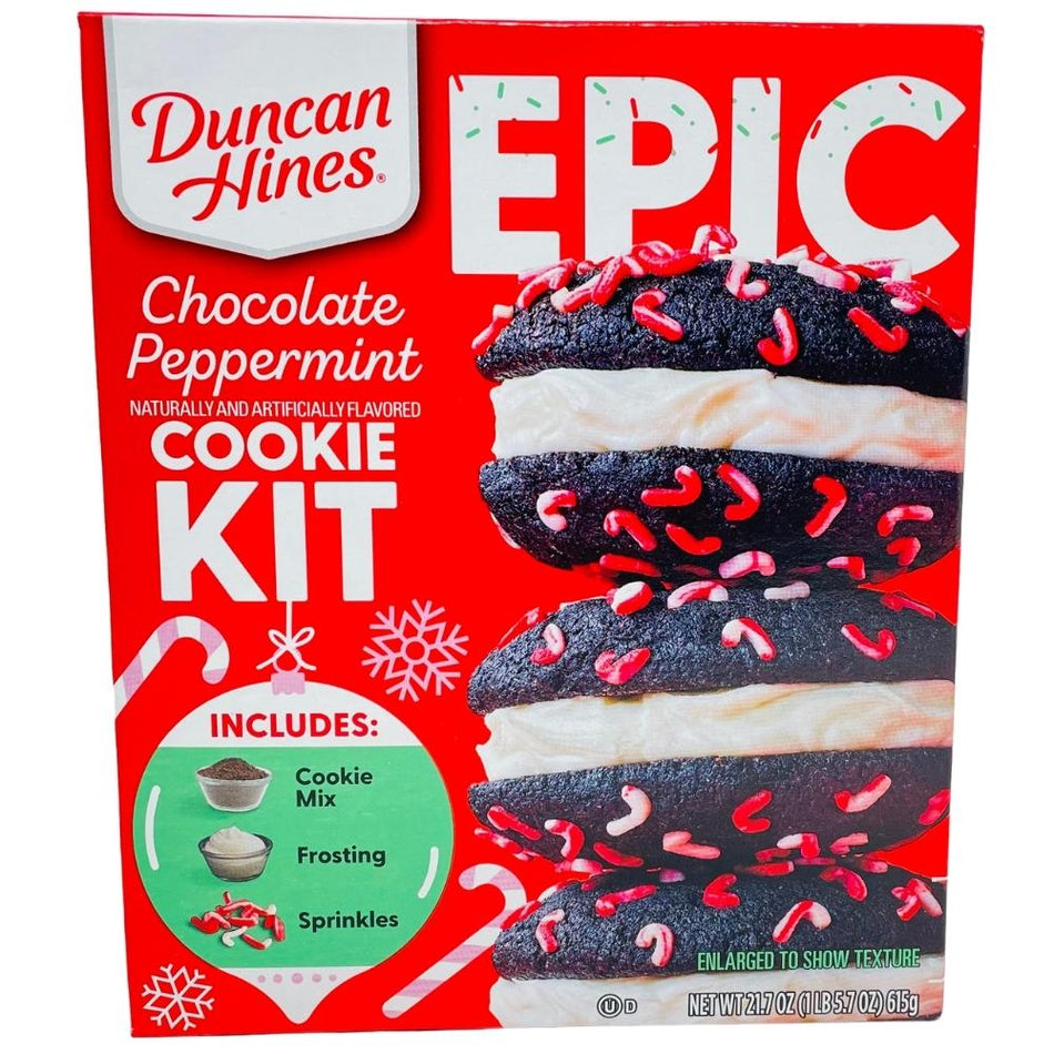Duncan Hines Epic Holiday Chocolate Peppermint Cookie Kit - 21.7oz