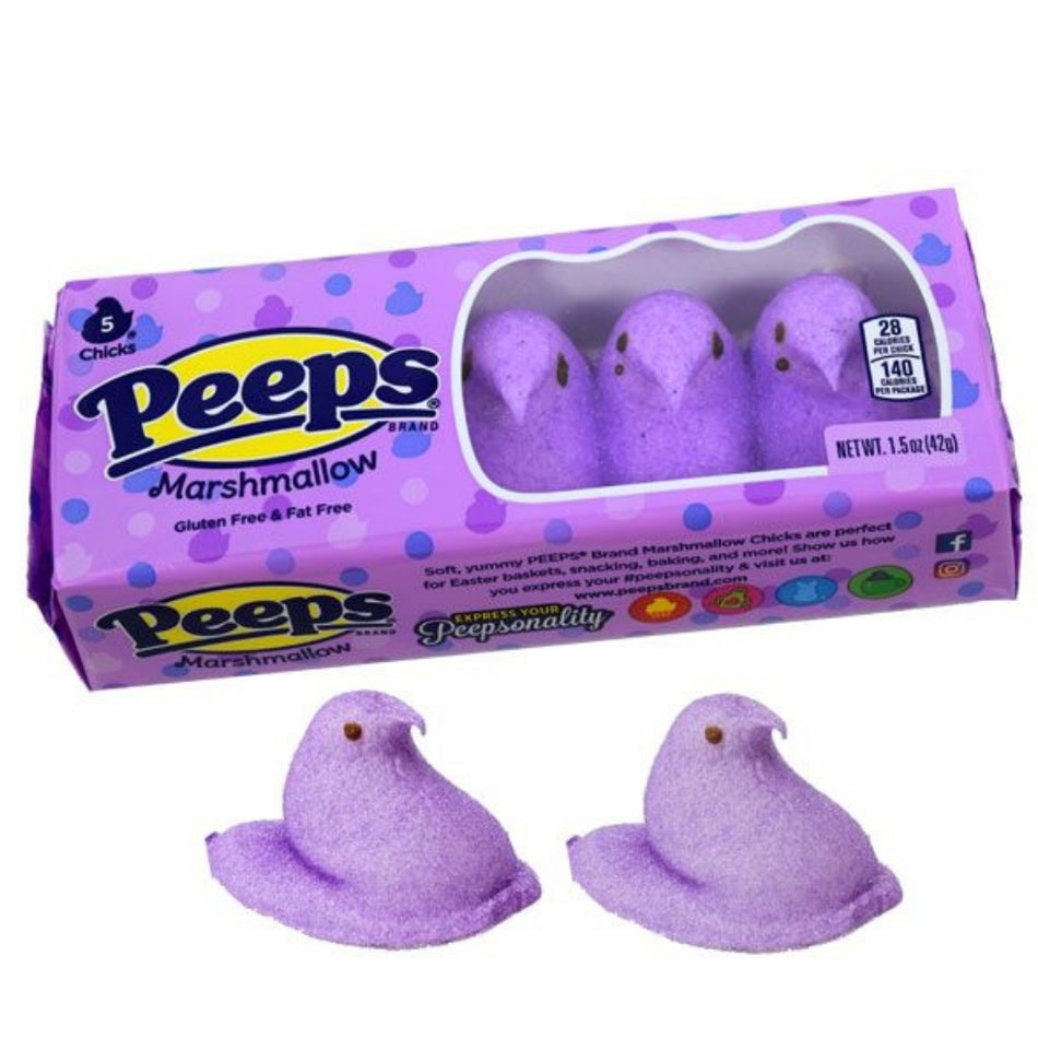Easter Peeps 5ct Purple Chicks - 1.5 oz