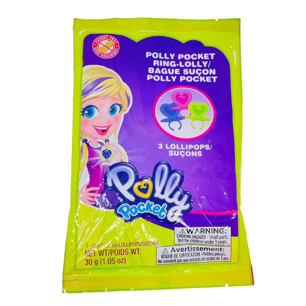 Polly Pocket Ring-Lolly 3 Pack Peg Bag - 30g