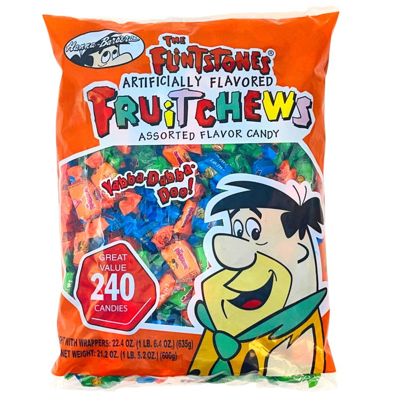 Flinstones Assorted Fruit Chews 240ct - 596g - Fred Flintstone - Bedrock - Flavoured Candy - Chewy Candy - Flintstone Candy