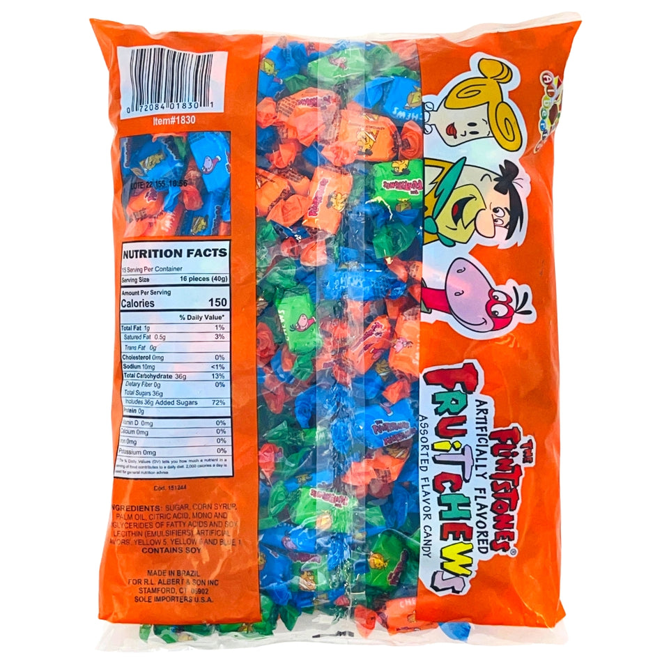 Flinstones Assorted Fruit Chews 240ct - Nutrition Facts  - Fred Flintstone - Bedrock - Flavoured Candy - Chewy Candy - Flintstone Candy