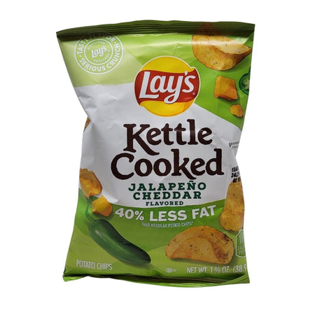 Lays Kettle Cooked Jalapeño Cheddar 40% Less Fat - 1.37oz Candy Funhouse
