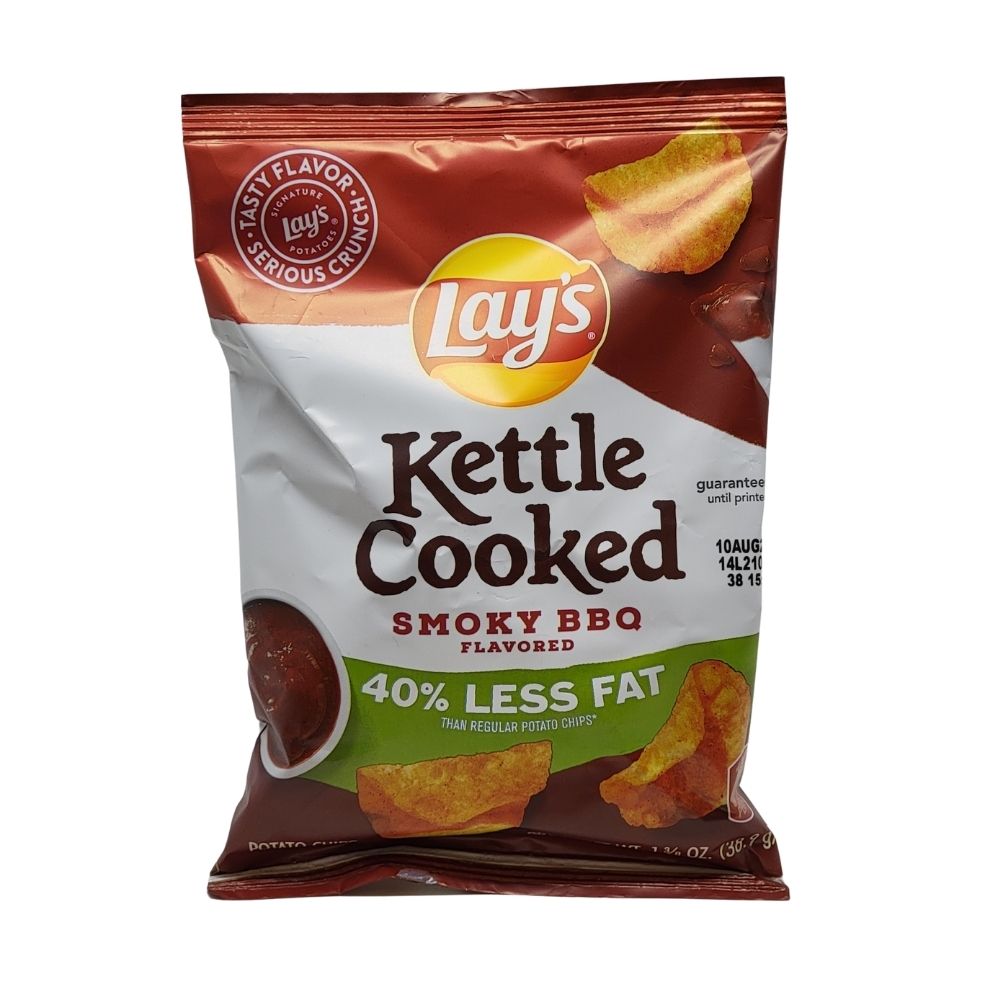 Lays Kettle Cooked Smoky BBQ 40% Less Fat - 1.37oz Candy Funhouse