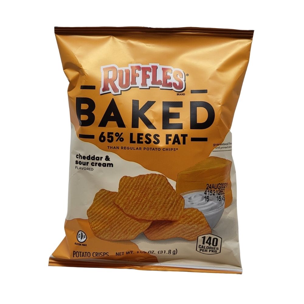 No Fat Ruffles Ruffles Baked Cheddar & Sour Cream 65% Less Fat | Candy Funhouse ...