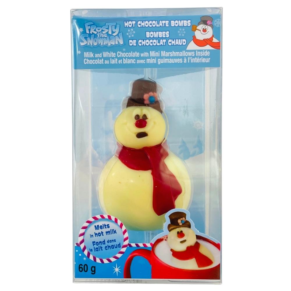 Frosty The Snowman Hot Chocolate Bomb - 60g - Hot chocolate bomb - Winter treats - Holiday beverages - Festive drinks - Christmas hot chocolate - Marshmallow hot cocoa - Snowman-themed treats - Seasonal beverages - Cocoa bombs - Winter desserts
