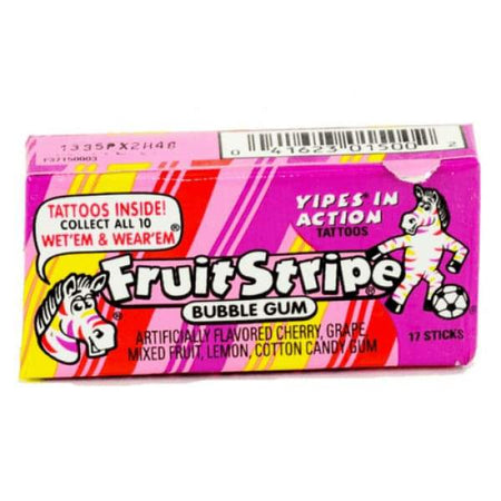 Fruit Stripe Bubble Gum Ferrara Candy Co. 0.07kg - 1960s Bubble Gum Era_1960s Gum Retro