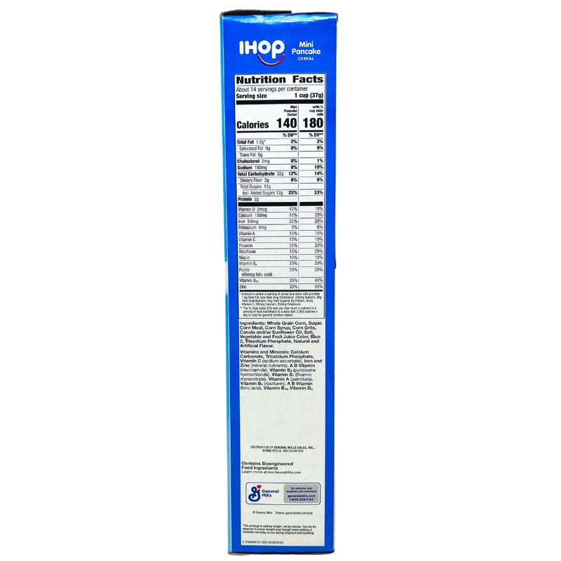 General Mills Ihop Mini Pancake Cereal Family Size - 538g - Nutrition Facts - Ingredients - American Cereal