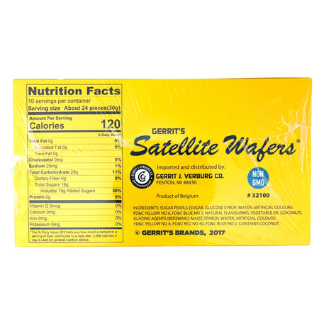 Gerrit's Satellite Wafers Candy - 240 CT - Nutrition Facts