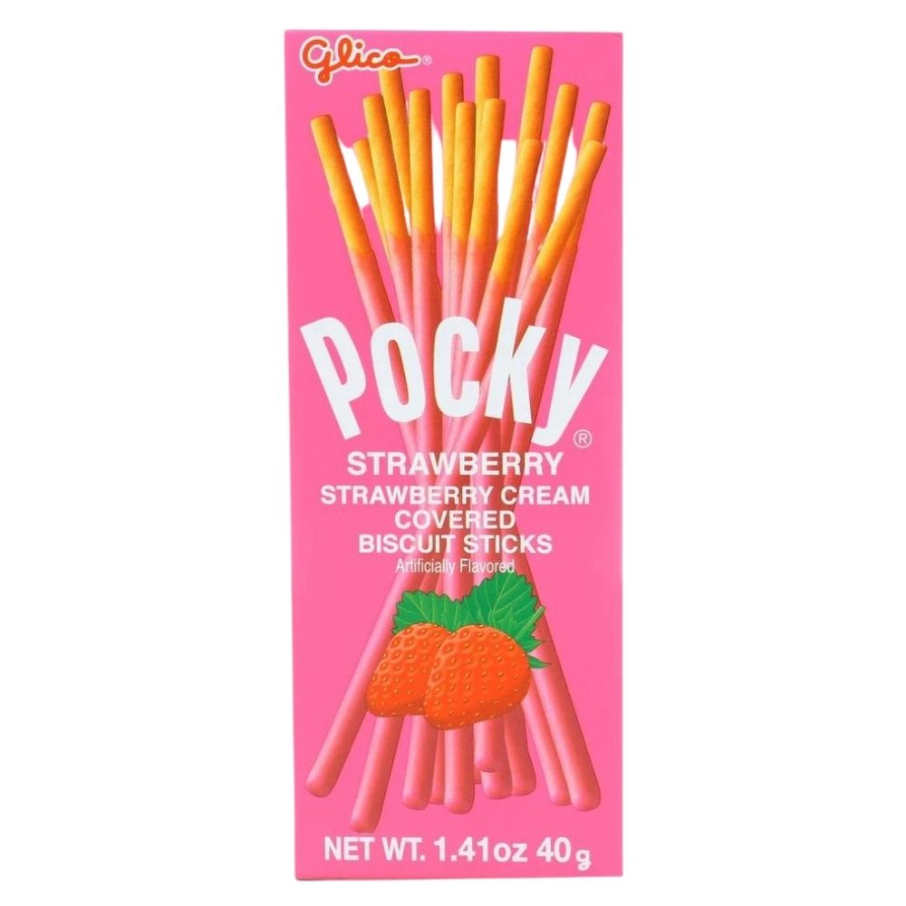 Glico Pocky Cream Coated Biscuit Sticks - Strawberry - 1.41oz