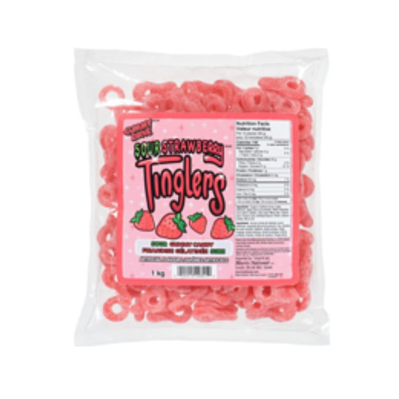 Gummy Zone Sour Strawberry Tinglers Bulk Candy-1 kg