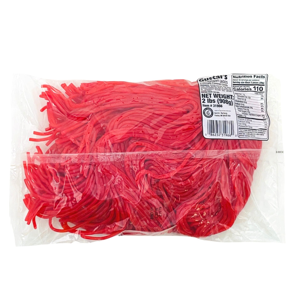 Gustaf's Strawberry Licorice Laces - 2 lbs - Nutrition Facts