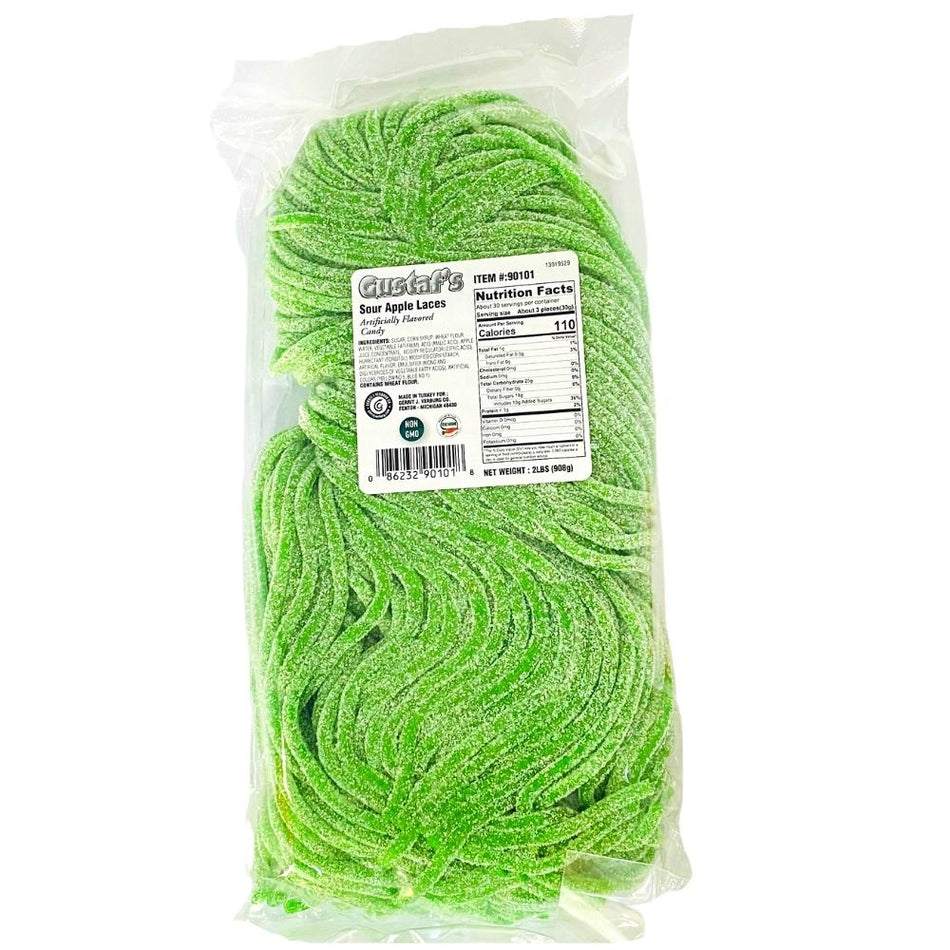 Gustaf's Sour Apple Laces - 2lb