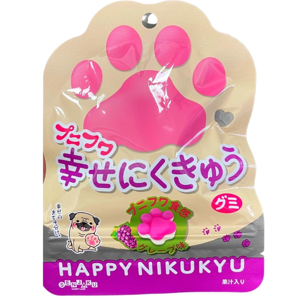 Happy Nikukyu Paw Print Grape Gummies - 30g
