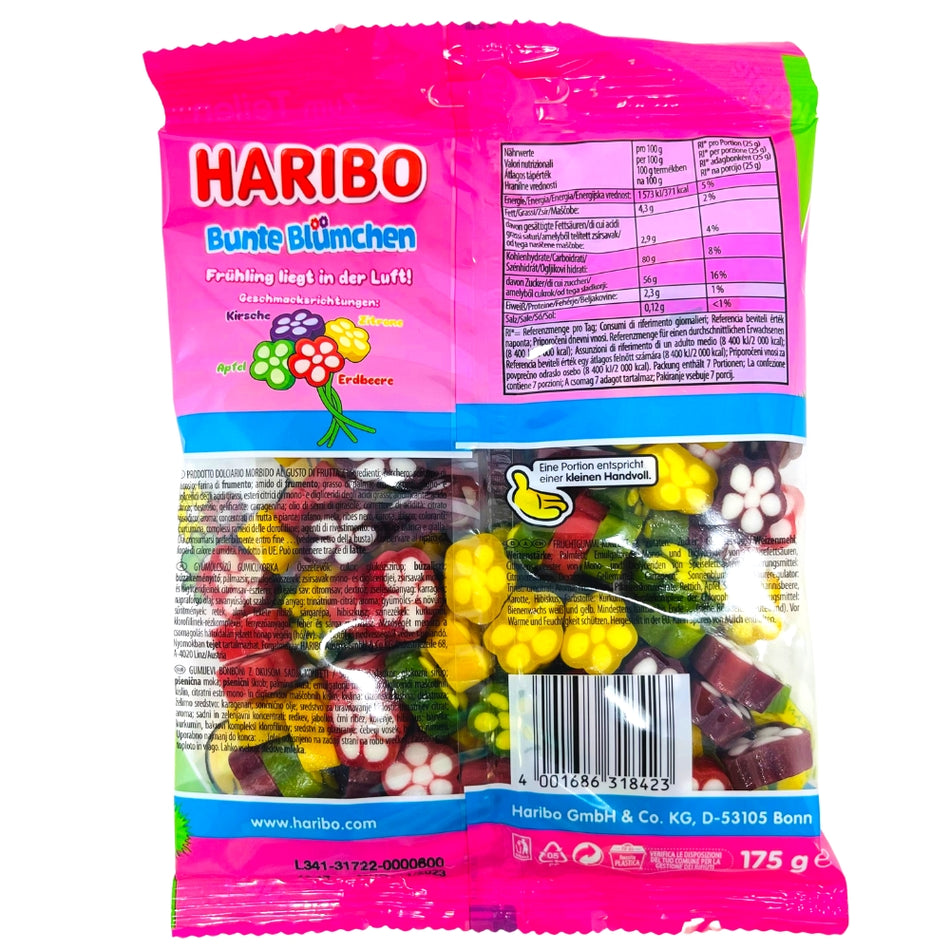 Haribo Bunte Blumchen (Colourful Flowers) (Ger) - 175g - Nutrition Facts - Easter Candy - Haribo - Haribo Candy