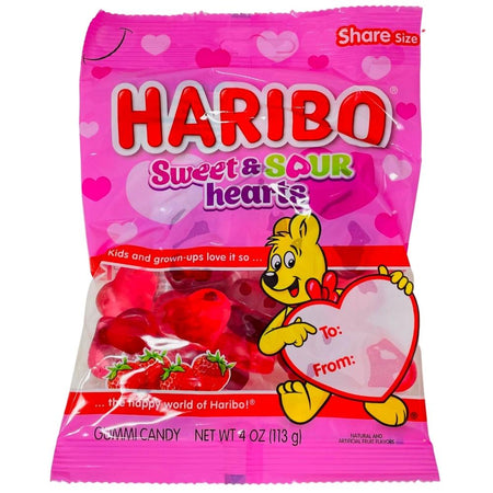 Haribo Sweet and Sour Hearts - 4oz