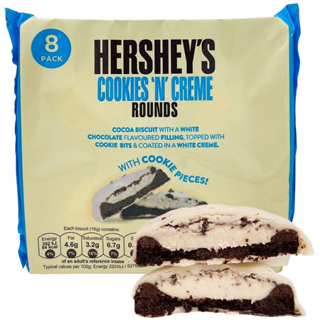 Hershey's Cookies 'n' Creme Rounds Chocolate Covered Biscuits 128 g Candy Funhouse Online Candy Shop
