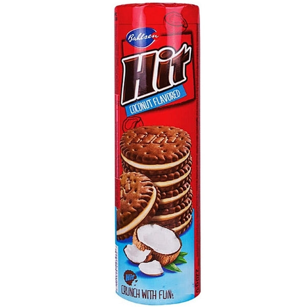 Hit Sandwich Cookies Chocolate and Coconut - 220g