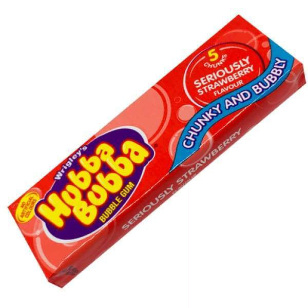 Hubba Bubba Bubble Gum Seriously Strawberry UK Wrigley JR. Co. 0.05kg - 1980s Bubble Gum Era_1980s Gum Hubba Bubba