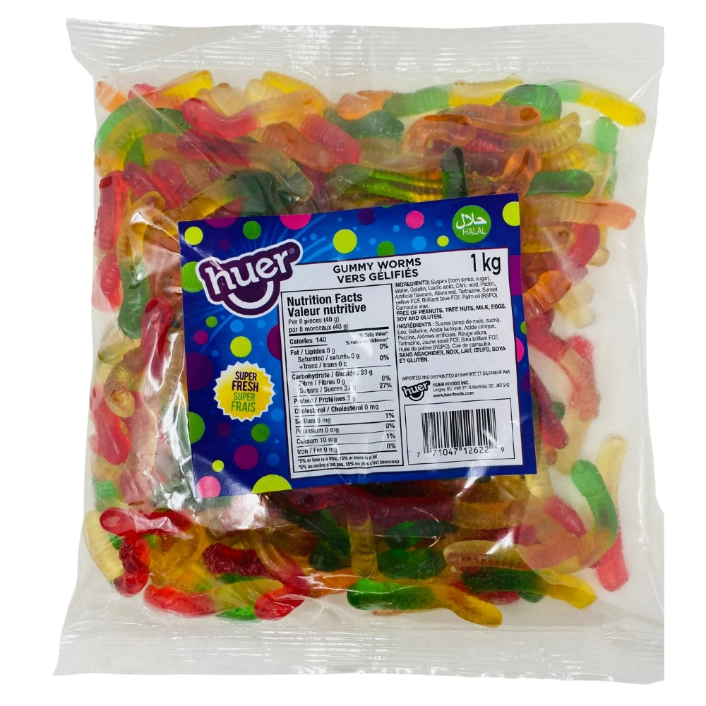 Huer Halal Gummy Worms - 1kg