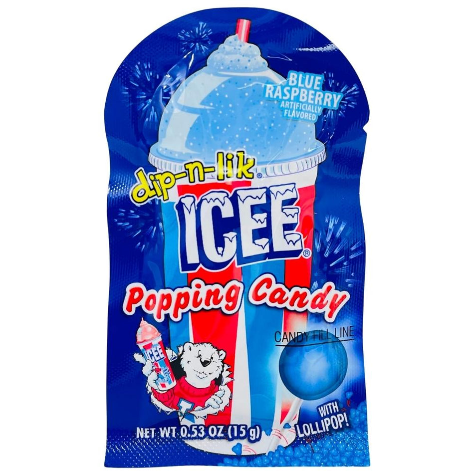 Icee Popping Candy with Lollipop - .53oz - Icee Popping Candy - Popping Candy with Lollipop - Flavour explosion candy - Lollipop Candy duo - Pop and crackle candy - Sensory delight treat - Sweet nostalgia candy - Playful candy adventure - Fun and flavour candy - Kids' favourite candy