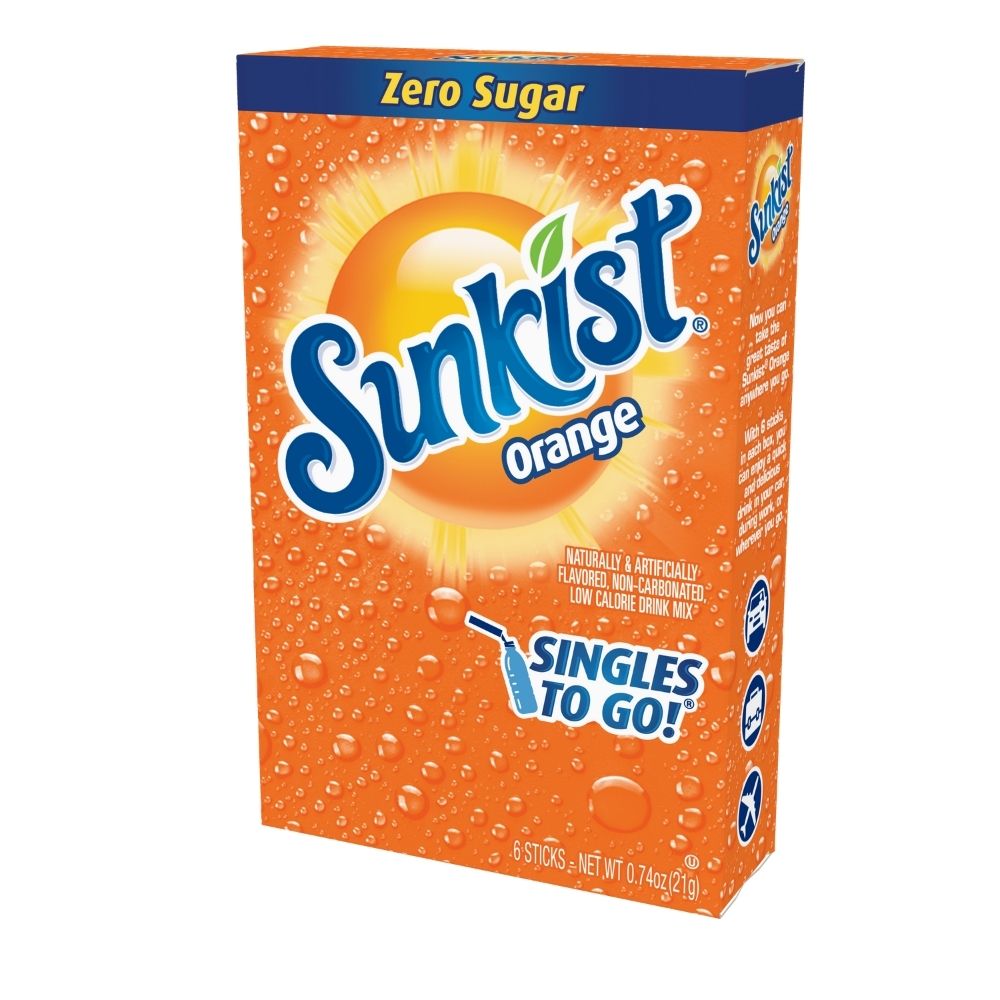 Jel Sert Sunkust singles to go orange sugar free drink mix Candy Funhouse Canada