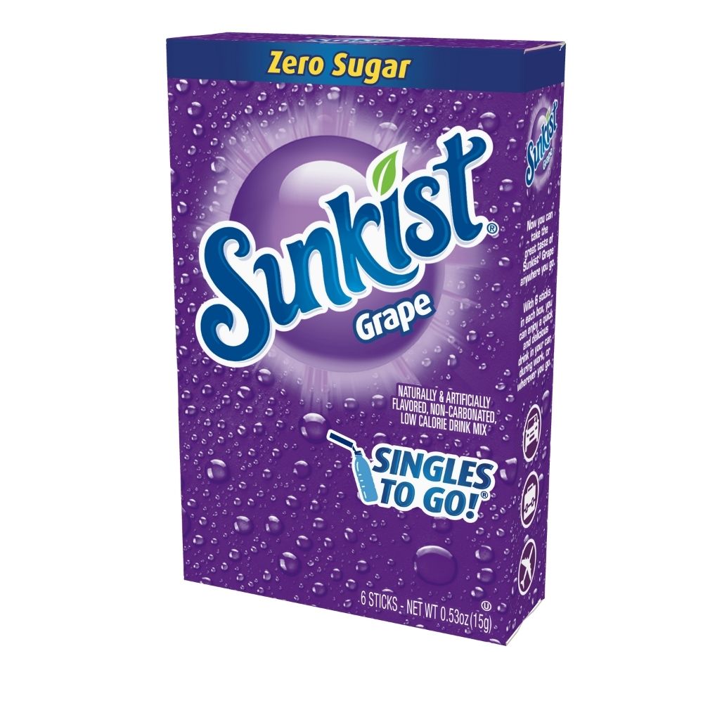 Jel Sert Sunkust singles to go grape sugar free drink mix Candy Funhouse Canada