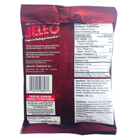 Jell-O Pudding Cups - 99g - Nutritional Facts - Jello - Jell-O - Milk Chocolate Pudding Cups - Jell-O Pudding Cups - Jell-O Milk Chocolate Pudding Cups