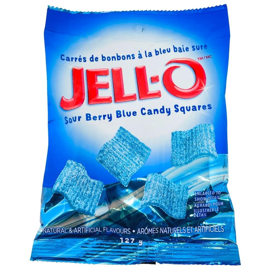 Jell-O Sour Berry Blue Candy Squares - 127g