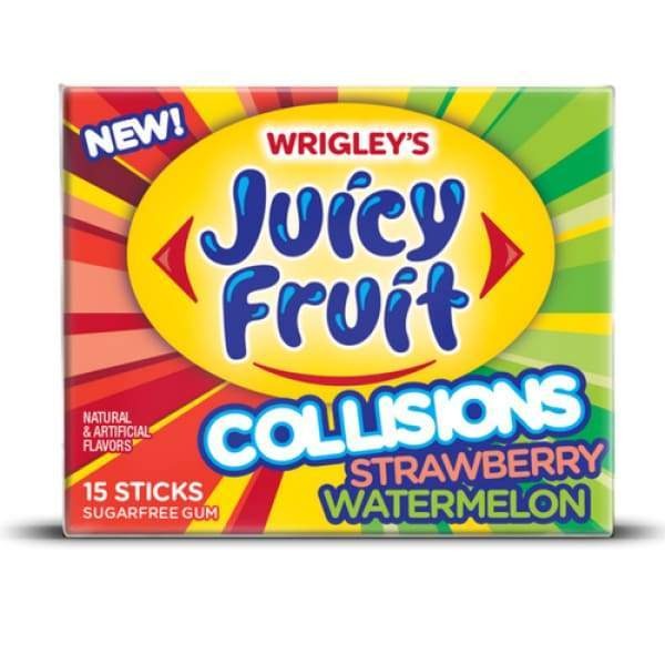 Juicy Fruit Collisions Strawberry Watermelon Gum Wrigley JR. Co. 60g - Bubble Gum Gum Type_Gum