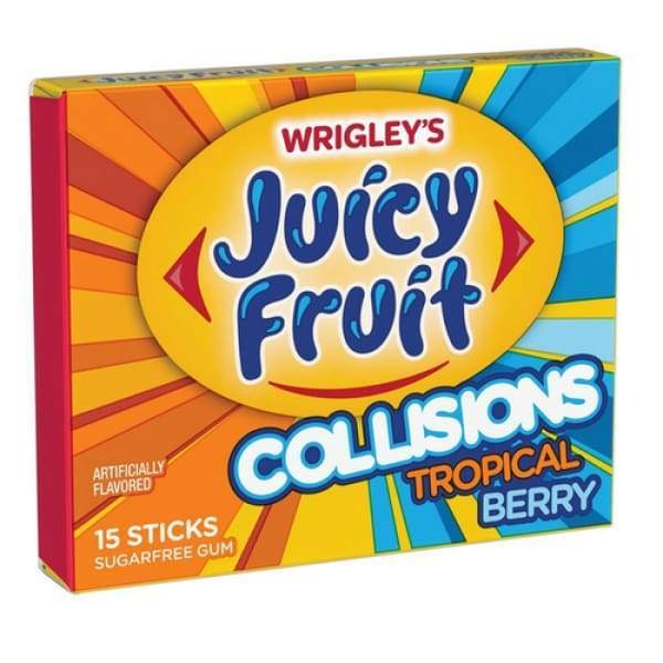 Juicy Fruit Collisions Tropical Berry Gum Wrigley JR. Co. 60g - Bubble Gum Gum new new item Retro