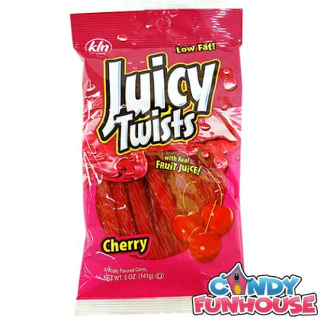 Juicy Twists Licorice Candy-Cherry Kennys Candy Company - Colour_Red Era_1980s Kosher Origin_American Type_American