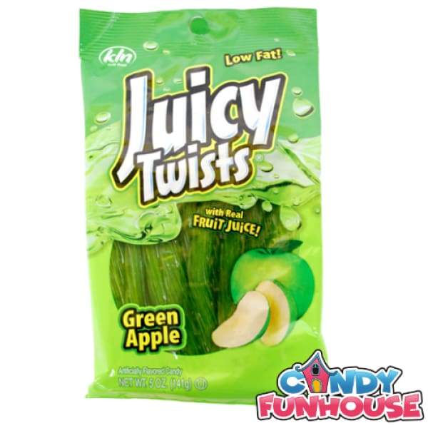 Juicy Twists Licorice Candy-Green Apple Kennys Candy Company - Colour_Green Era_1980s Kosher Origin_American Type_American