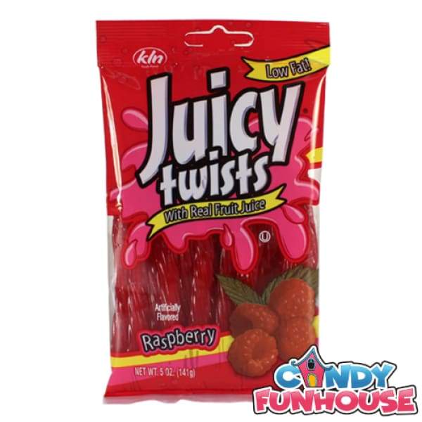Juicy Twists Licorice Candy-Raspberry Kennys Candy Company - Colour_Red Era_1980s Kosher Origin_American Type_American