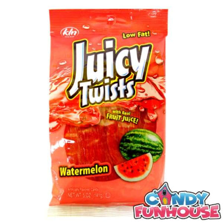 Juicy Twists Licorice Candy-Watermelon Kennys Candy Company - Colour_Red Era_1980s Kosher Origin_American Type_American