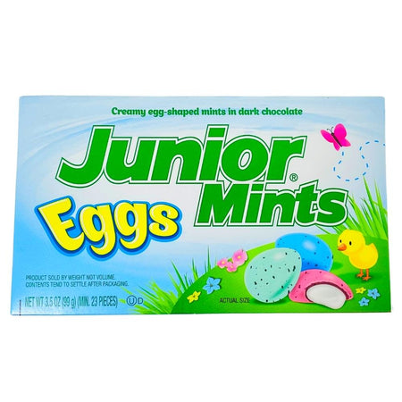 Easter Themed Junior Mints Eggs Creamy Mint Filled Dark Chocolate Egg Retro Candy from the 1940's