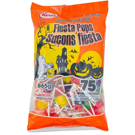 Kerrs Fiesta Pops - 865g - Halloween Candy - Lollipops - Canadian Candy - Old Fashioned Candy