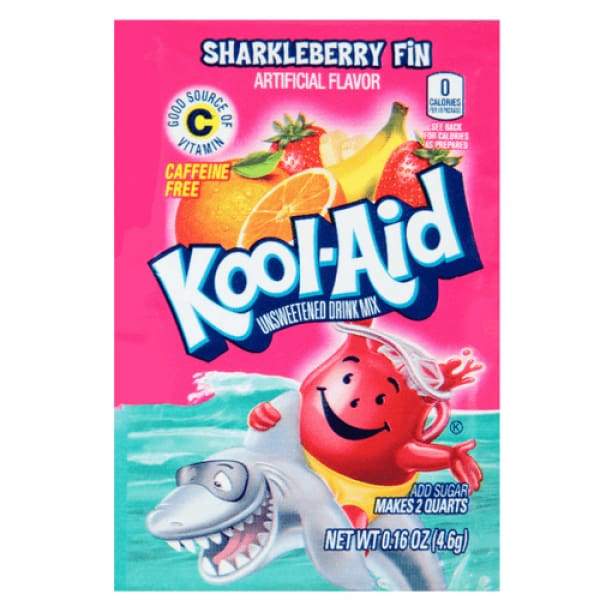 Kool-Aid Sharkleberry Fin Drink Mix Packet Kraft Foods Group Inc. 10g - 1920s 2000s Drink Mix Era_1920s Era_2000s