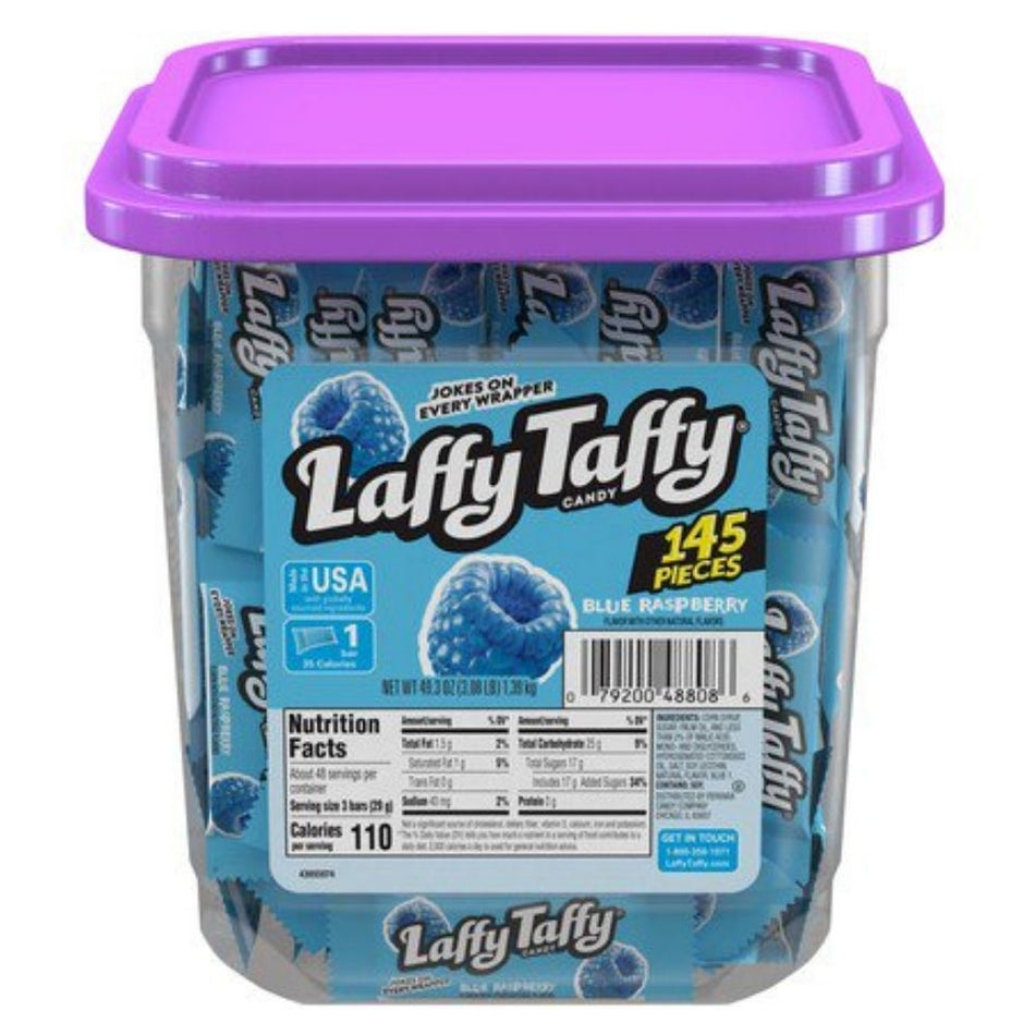 Laffy Taffy Blue Raspberry Candy - 145 Count Tub