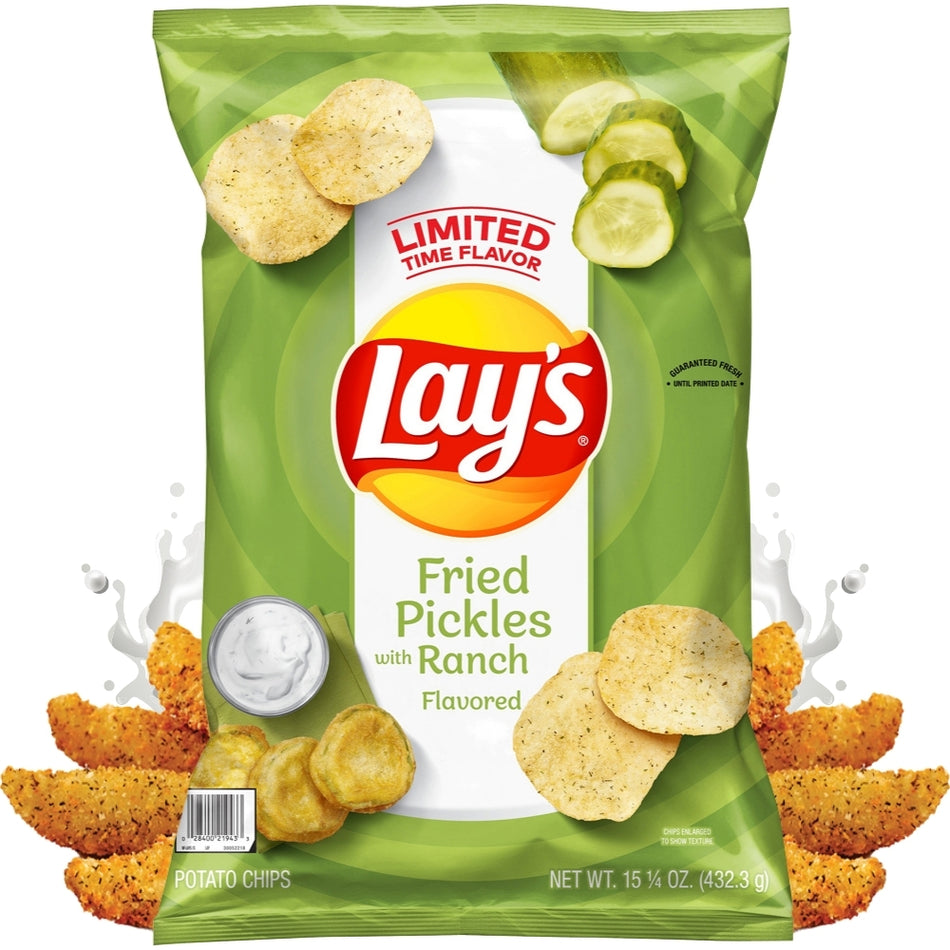 Lays Chips Fried Pickles with Ranch - 423g