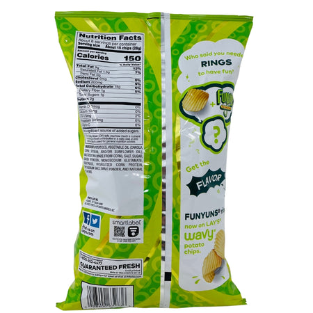Lays Wavy Funyuns Onion Flavoured Chips - 7.5oz ingredients nutrition facts