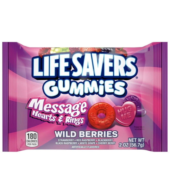 Valentine Lifesavers Valentine Gummies Message Hearts & Rings - 2oz