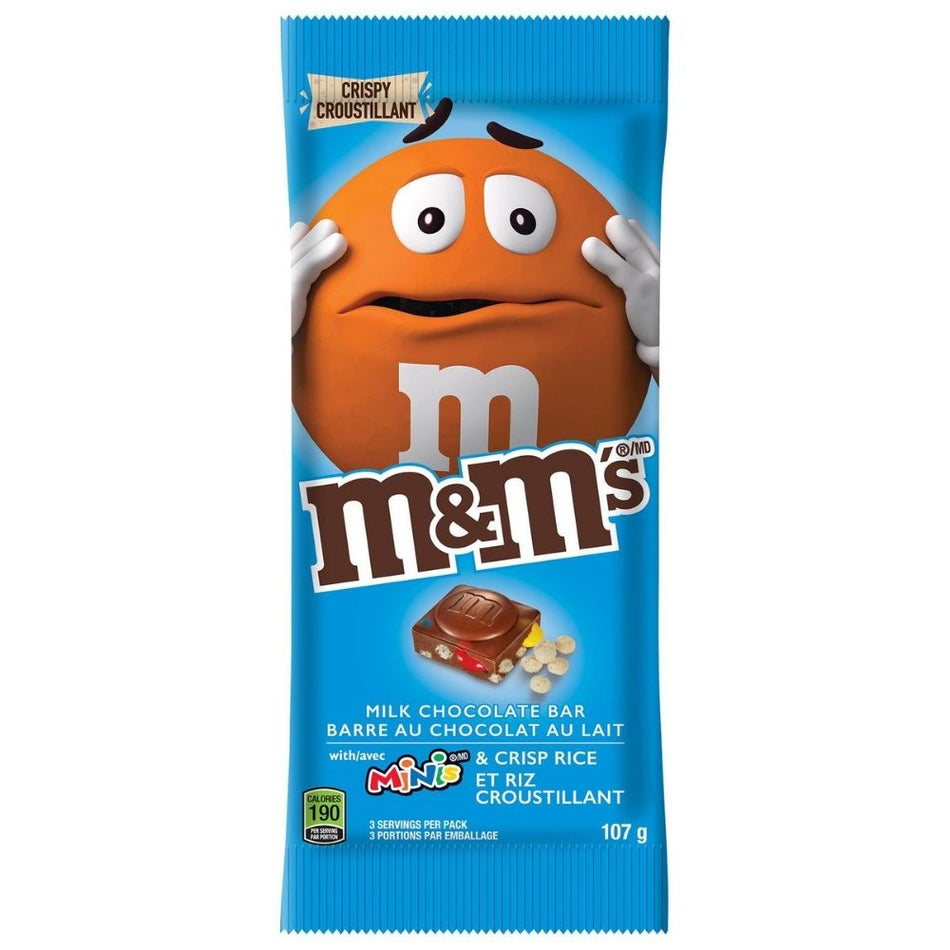 M&M's Milk Chocolate Bar with Minis and Crisp Rice - 107g