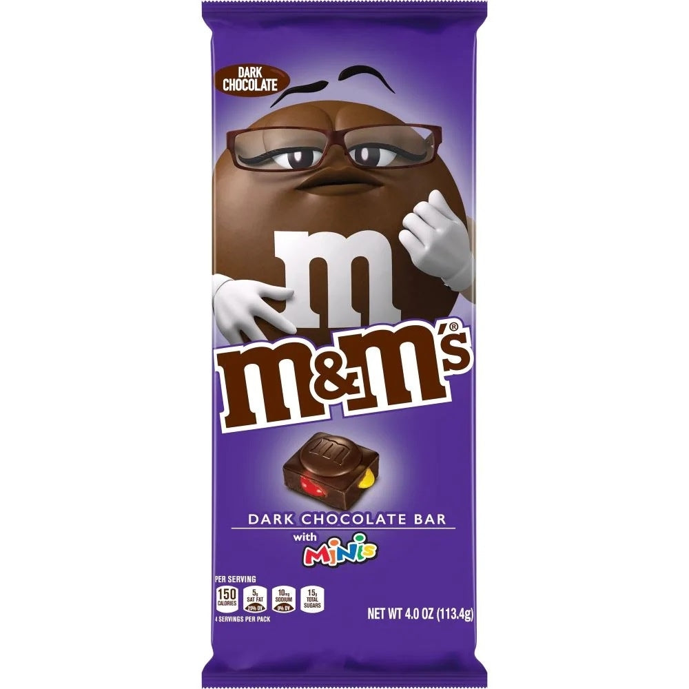 M&M's Dark Chocolate Bar with Minis - 4oz | Candy Funhouse – Candy ...
